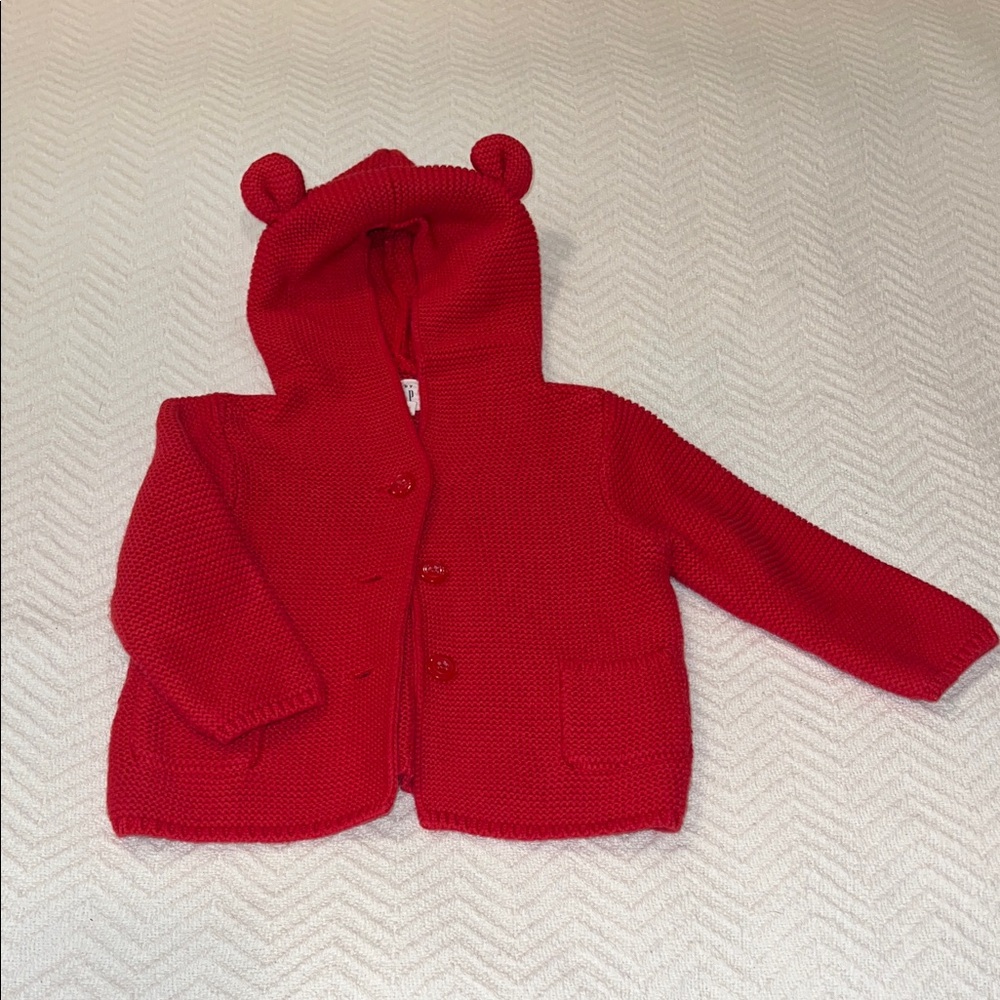 GAP Red Knit Baby Hoodie